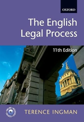 Stock image for The English Legal Process for sale by Better World Books