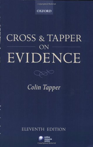 Beispielbild fr Cross and Tapper on Evidence zum Verkauf von WorldofBooks