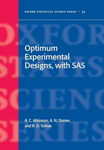 Beispielbild fr Optimum Experimental Designs, with SAS zum Verkauf von Better World Books