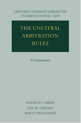 Beispielbild fr The Uncitral Arbitration Rules: A Commentary zum Verkauf von Anybook.com