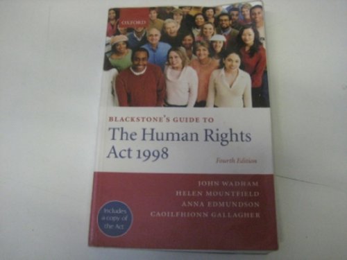 Imagen de archivo de Blackstone's Guide to the Human Rights Act 1998 a la venta por Better World Books Ltd