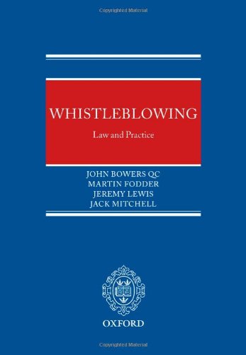 Stock image for Whistleblowing: Law and Practice for sale by Phatpocket Limited
