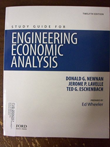 Stock image for Engineering Economic Analysis, Study Guide for sale by Jenson Books Inc