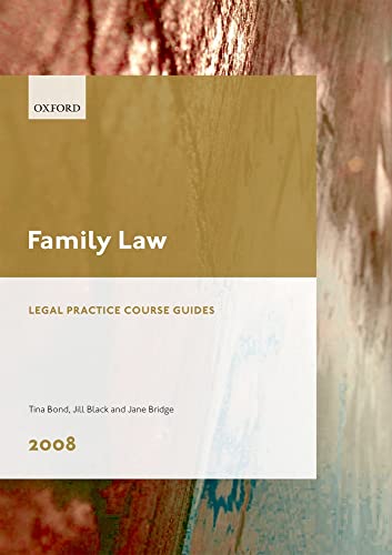 Beispielbild fr LEGAL PRACTICE COURSE GUIDES: FAMILY LAW. zum Verkauf von Cambridge Rare Books