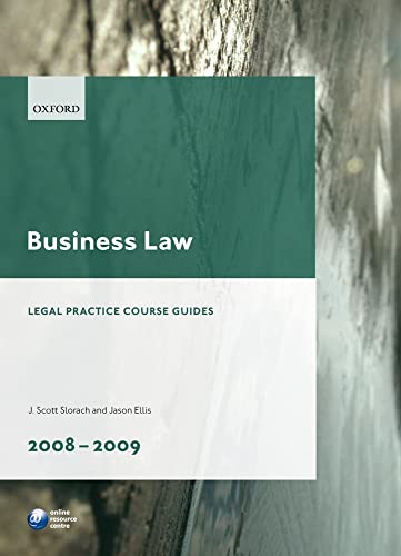 Beispielbild fr Business Law 2008-2009 (Blackstone Legal Practice Course Guide) zum Verkauf von WorldofBooks