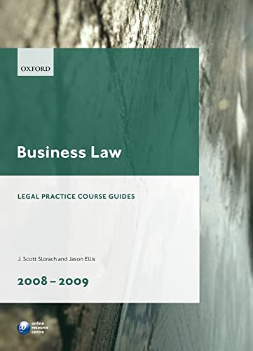 9780199542291: Business Law 2008-2009 (Blackstone Legal Practice Course Guide)