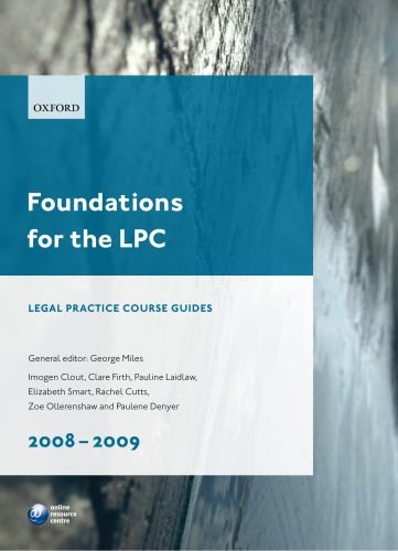 Beispielbild fr Foundations for the LPC 2008-2009 (Blackstone Legal Practice Course Guide) zum Verkauf von AwesomeBooks