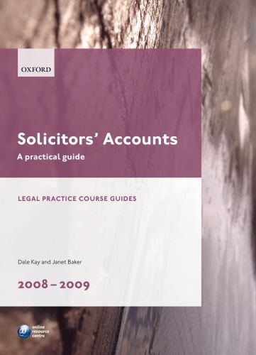 Stock image for Solicitors' Accounts 2008-2009: A Practical Guide (Legal Practice Guides 2008-09) for sale by MusicMagpie