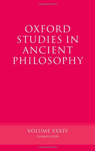 Oxford Studies in Ancient Philosophy. Vol. XXXIV. - Sedley, David (ed.)