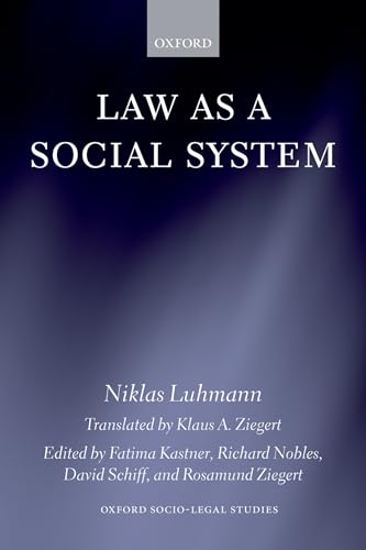 Beispielbild fr Law as a Social System (Oxford Socio-Legal Studies) zum Verkauf von Anybook.com