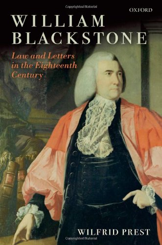 9780199550296: William Blackstone: Law and Letters in the Eighteenth Century