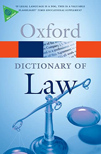 Imagen de archivo de A Dictionary Of Law (Oxford Dictionary Of Law) (Oxford Paperback Reference) a la venta por WorldofBooks