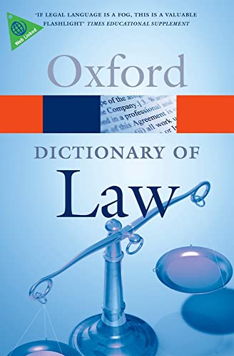 Stock image for A Dictionary Of Law (Oxford Dictionary Of Law) (Oxford Paperback Reference) for sale by AwesomeBooks