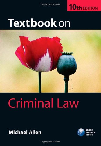 Textbook on Criminal Law (9780199551347) by Allen, Michael