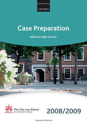 9780199553549: Case Preparation 2008-2009: 2008 Edition (Blackstone Bar Manual)