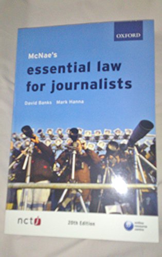 McNae's Essential Law for Journalists (9780199556458) by Banks, David; Hanna, Mark