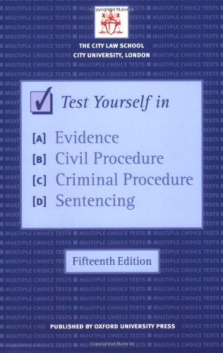 Stock image for Test Yourself in Evidence, Civil Procedure, Criminal Procedure andamp; Sentencing (Bar Manuals) for sale by Brit Books