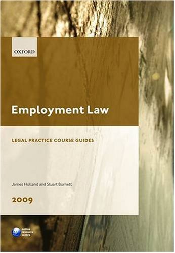Beispielbild fr Employment Law 2009: LPC Guide (Legal Practice Course Guides) zum Verkauf von AwesomeBooks