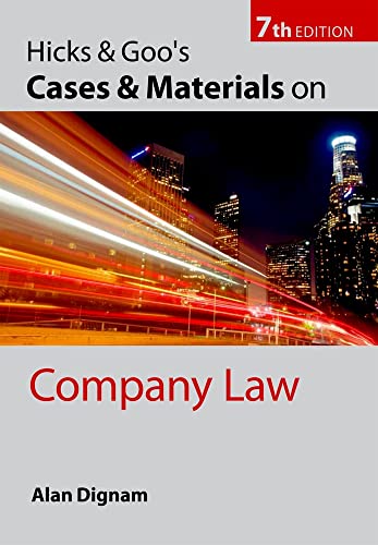 Imagen de archivo de Hicks & Goo's Cases and Materials on Company Law a la venta por Bahamut Media