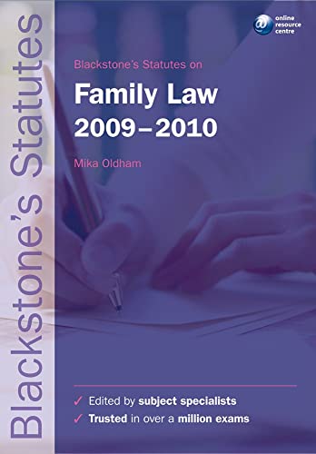 Beispielbild fr Blackstone's Statutes on Family Law 2009-2010 (Blackstone's Statute Series) zum Verkauf von AwesomeBooks