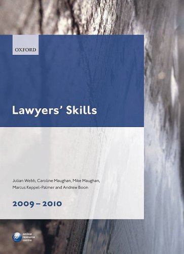 Lawyers' Skills 2009-10 (9780199573479) by Webb, Julian; Maughan, Caroline; Maughan, Mike; Boon, Andy; Keppel-Palmer, Marcus