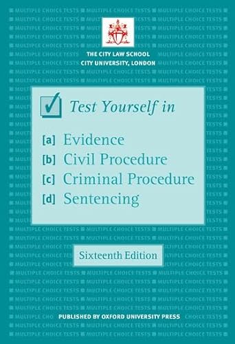 Stock image for Test Yourself in Evidence, Civil Procedure, Criminal Procedure & Sentencing (Bar Manuals) for sale by WorldofBooks