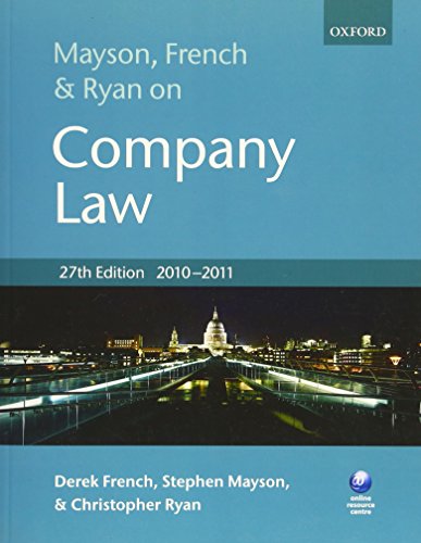 Imagen de archivo de Mayson, French and Ryan on Company Law a la venta por Phatpocket Limited