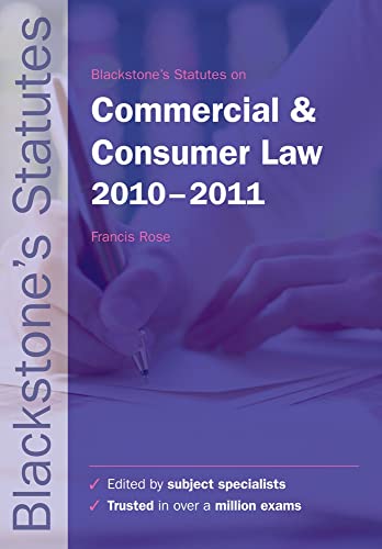Beispielbild fr Blackstone's Statutes on Commercial and Consumer Law 2010-2011 (Blackstone's Statute Series) zum Verkauf von WorldofBooks