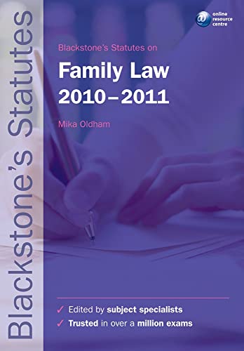Imagen de archivo de Blackstone's Statutes on Family Law 2010-2011 a la venta por WorldofBooks