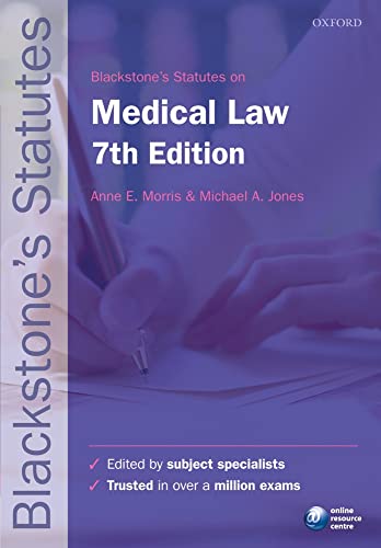 Imagen de archivo de Blackstone's Statutes on Medical Law (Blackstone's Statute Series) a la venta por AwesomeBooks