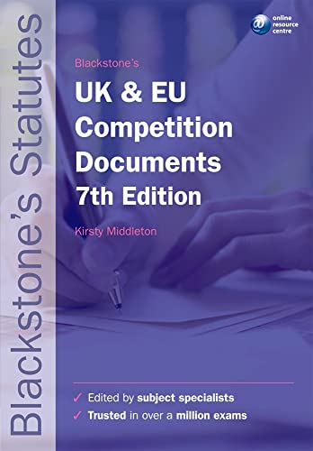 9780199582433: Blackstone's UK and EU Competition Documents (Blackstone's Statute Series)