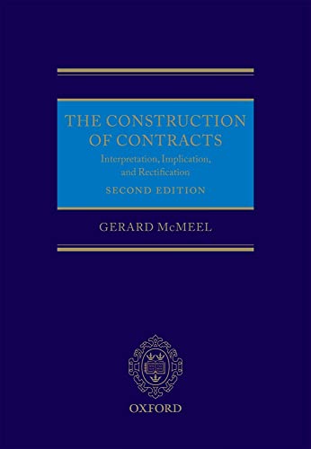 Stock image for The Construction of Contracts McMeel, Gerard for sale by Iridium_Books