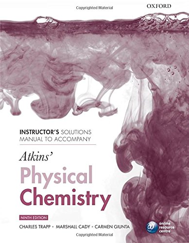 Beispielbild fr Instructor's Solutions Manual to Accompany Atkins' Physical Chemistry zum Verkauf von Books Puddle