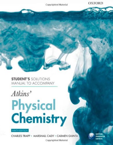 9780199583973: Student's solutions manual to accompany Atkins' Physical Chemistry 9/e