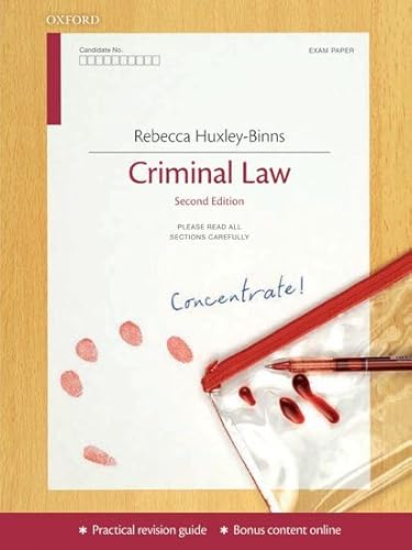 Criminal Law Concentrate (9780199587728) by Huxley-Binns, Rebecca