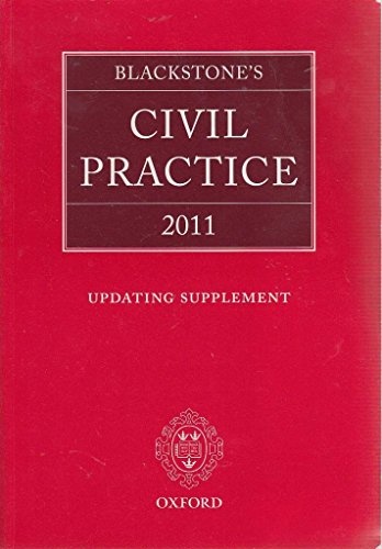 Beispielbild fr Blackstone's Civil Practice 2011: Updating Supplement zum Verkauf von PsychoBabel & Skoob Books