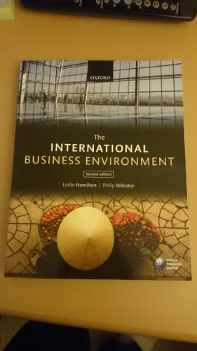 Beispielbild fr The International Business Environment zum Verkauf von Better World Books