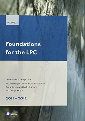 Imagen de archivo de Foundations for the LPC 2011-2012 (Legal Practice Course Guide) a la venta por AwesomeBooks