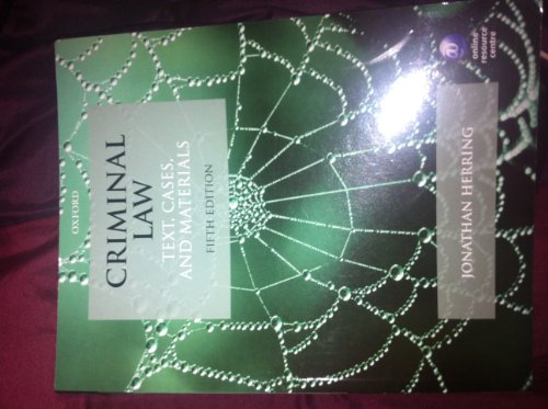 9780199646258: Criminal Law: Text, Cases, and Materials