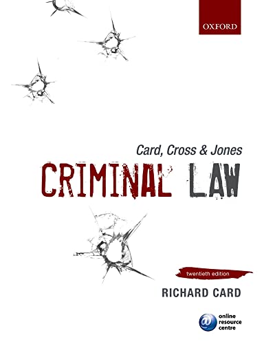 Card, Cross & Jones: Criminal Law (9780199646425) by Card, Richard