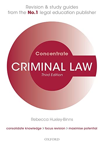 Criminal Law Concentrate: Law Revision and Study Guide (9780199654192) by Huxley-Binns, Rebecca