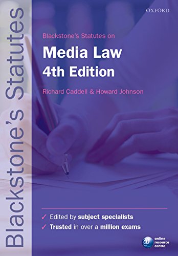 Stock image for Blackstone's Statutes on Media Law (Blackstone's Statute Series) for sale by Revaluation Books