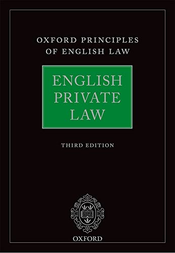 Imagen de archivo de English Private Law (Oxford Principles of English Law) a la venta por Mispah books