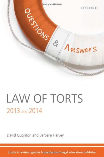 Beispielbild fr Questions & Answers Law of Torts 2013-2014: Law Revision and Study Guide (Law Questions & Answers) zum Verkauf von AwesomeBooks