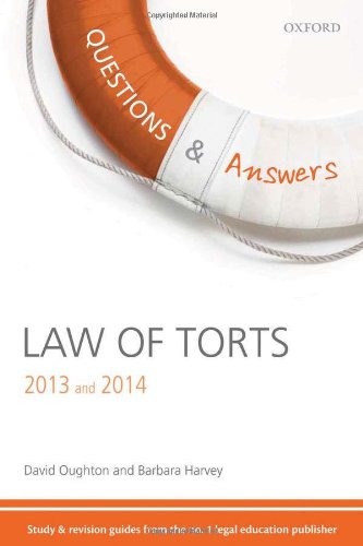 Imagen de archivo de Questions & Answers Law of Torts 2013-2014: Law Revision and Study Guide (Law Questions & Answers) a la venta por AwesomeBooks