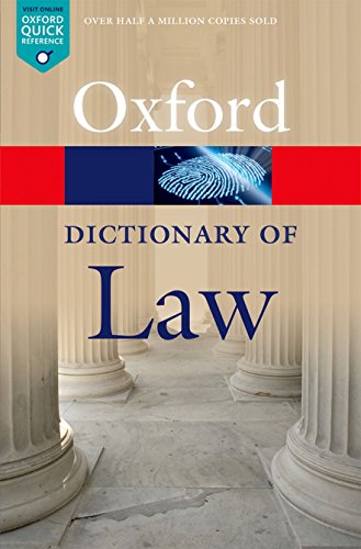 Beispielbild fr A Dictionary of Law 8/e (Oxford Quick Reference) zum Verkauf von AwesomeBooks