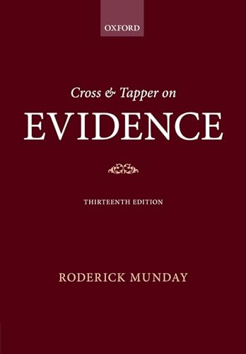 Beispielbild fr Cross & Tapper on Evidence zum Verkauf von Monster Bookshop