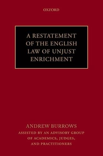 Imagen de archivo de Restatement of the English Law of Unjust Enrichment a la venta por GF Books, Inc.