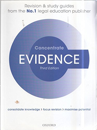 Stock image for Evidence Concentrate : Law Revision and Study Guide for sale by Better World Books Ltd