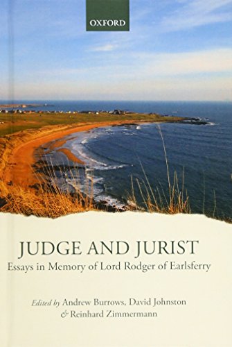 Judge and Jurist: Essays in Memory of Lord Rodger (9780199677344) by Burrows, Andrew; Johnston QC, David; Zimmermann, Reinhard